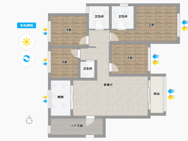 江苏省-常州市-剑桥澜湾-108.36-户型库-采光通风