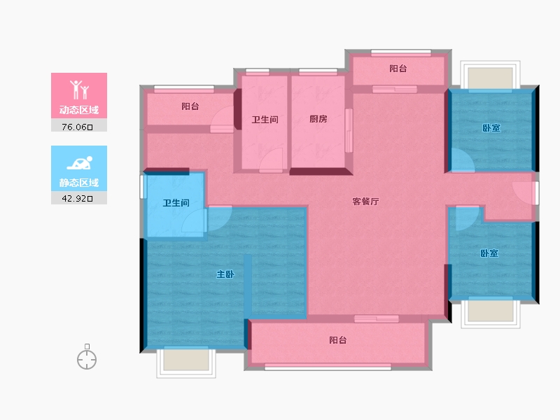 广东省-清远市-金丰壹方江山-110.42-户型库-动静分区