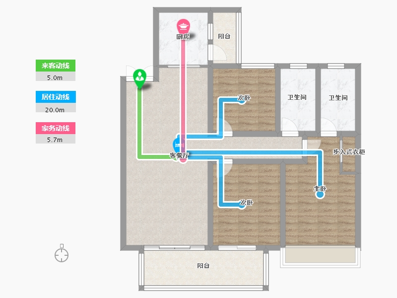 山东省-临沂市-宝德新里程B区-106.00-户型库-动静线