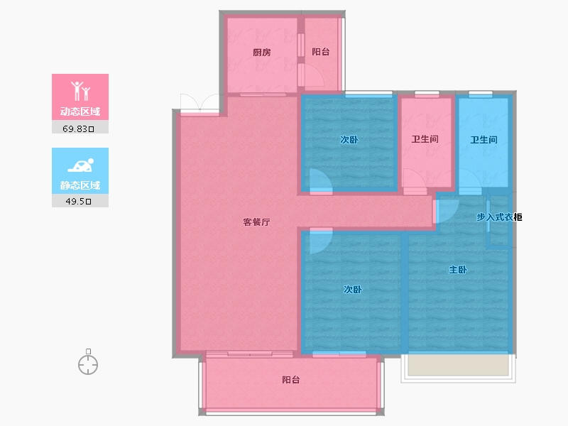 山东省-临沂市-宝德新里程B区-106.00-户型库-动静分区