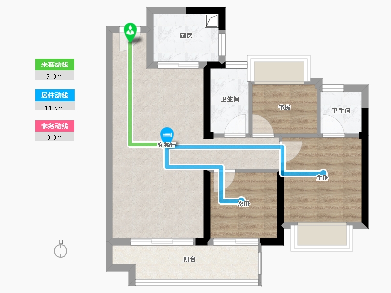 福建省-漳州市-明发金域蓝湾-71.54-户型库-动静线