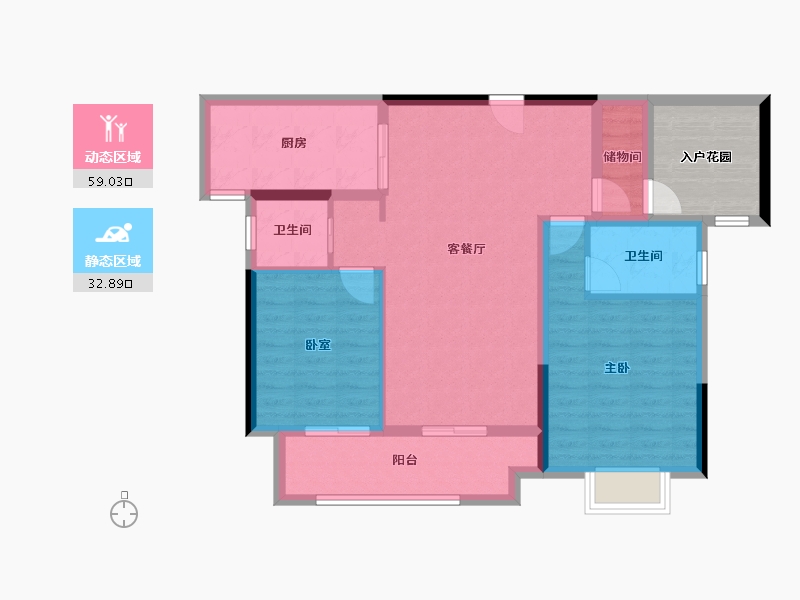 湖南省-长沙市-阅山府-91.73-户型库-动静分区