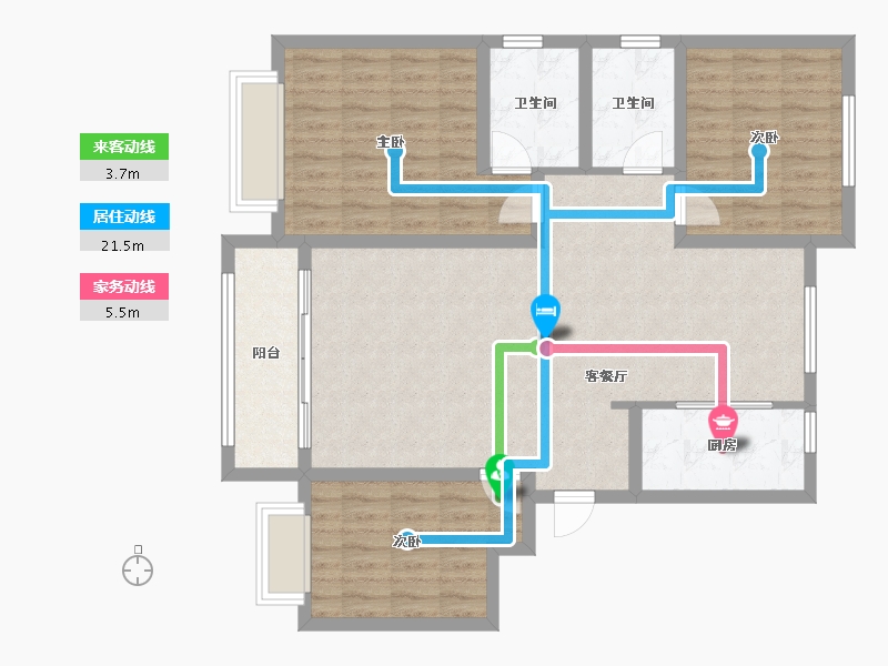 山东省-聊城市-冠宏直隶村小区-102.40-户型库-动静线