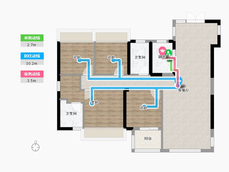 福建省-莆田市-宝厦水韵华庭-94.62-户型库-动静线