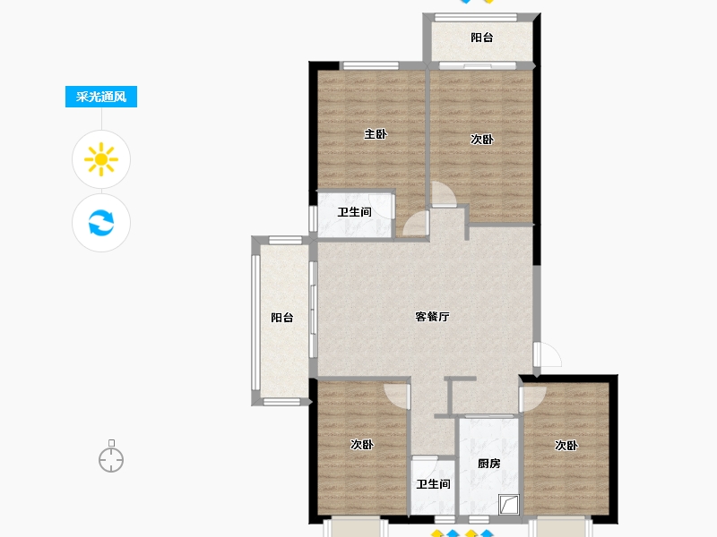 福建省-福州市-新榕金江郡-118.00-户型库-采光通风