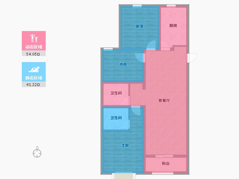 山西省-吕梁市-泰化南庭院-95.00-户型库-动静分区