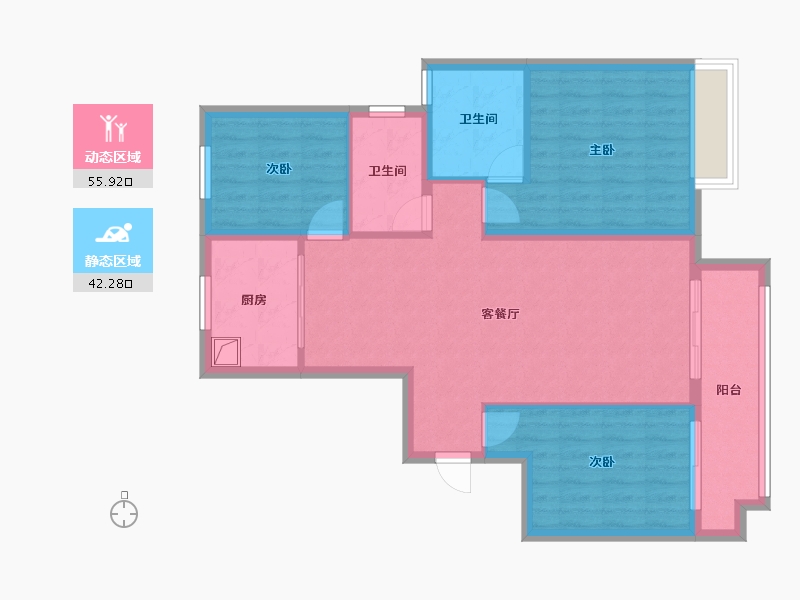 江苏省-镇江市-誉峰澜樾庭-94.44-户型库-动静分区