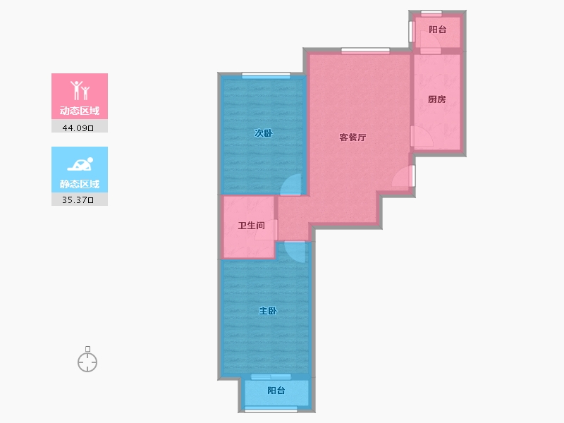 北京-北京市-白墙子-71.20-户型库-动静分区