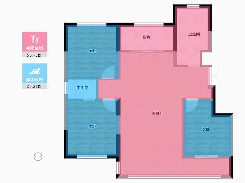 甘肃省-嘉峪关市-南湖国际B区-101.02-户型库-动静分区