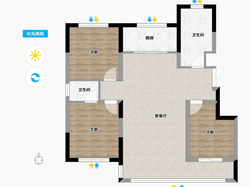 甘肃省-嘉峪关市-南湖国际B区-101.02-户型库-采光通风