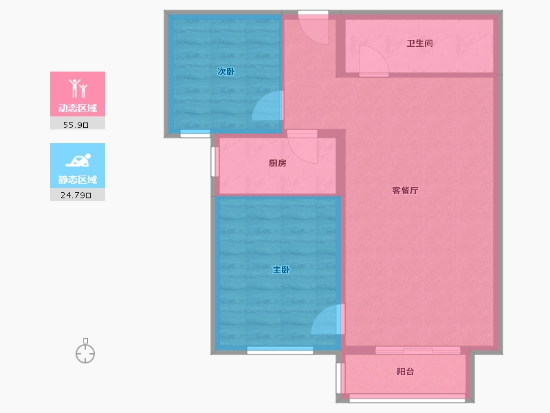 北京-北京市-白墙子-72.80-户型库-动静分区