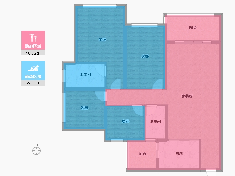 广西壮族自治区-贵港市-海联凯旋国际-100.00-户型库-动静分区