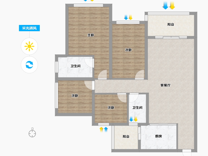 广西壮族自治区-贵港市-海联凯旋国际-100.00-户型库-采光通风