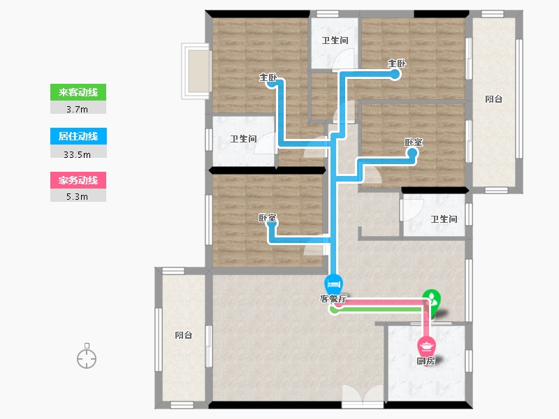 湖北省-恩施土家族苗族自治州-白鹤苑-134.24-户型库-动静线