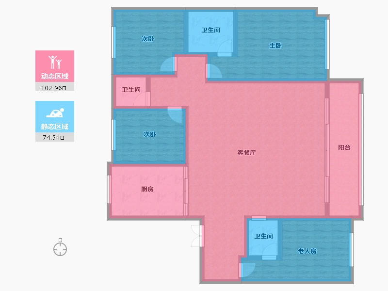 陕西省-渭南市-秦正温泉河畔-149.42-户型库-动静分区