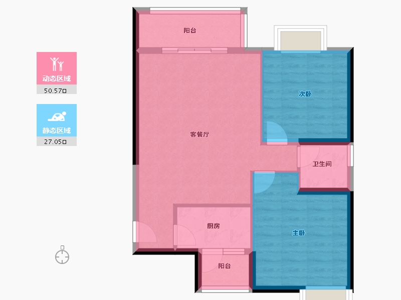 福建省-龙岩市-金湖锦苑-70.14-户型库-动静分区