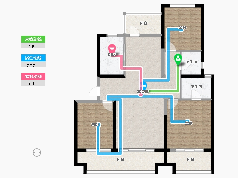 河北省-沧州市-中亚芳园-111.60-户型库-动静线