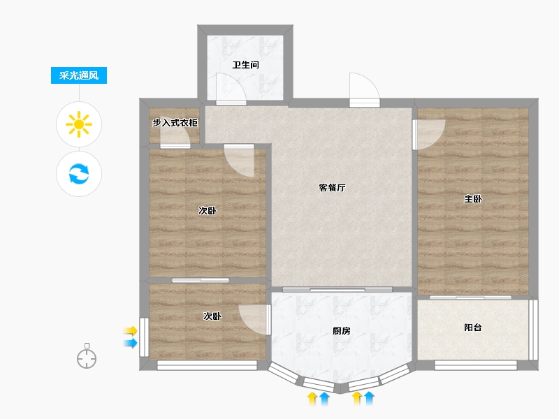 甘肃省-兰州市-东湖小区-74.79-户型库-采光通风