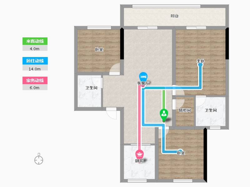 河南省-南阳市-永威广宇南都新城-104.00-户型库-动静线