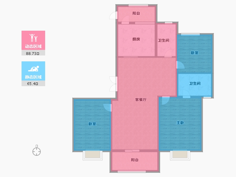 河南省-郑州市-亚新海棠公馆-140.00-户型库-动静分区