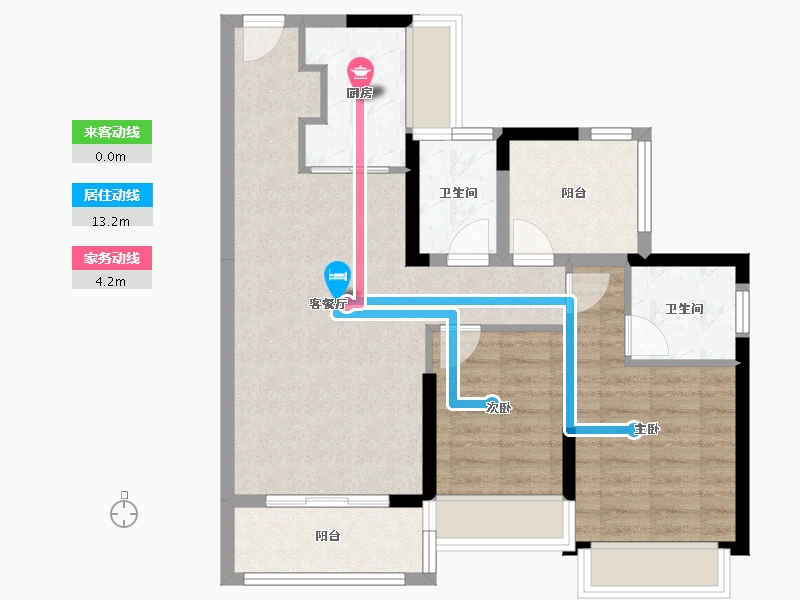 广东省-佛山市-水岸云天-76.38-户型库-动静线