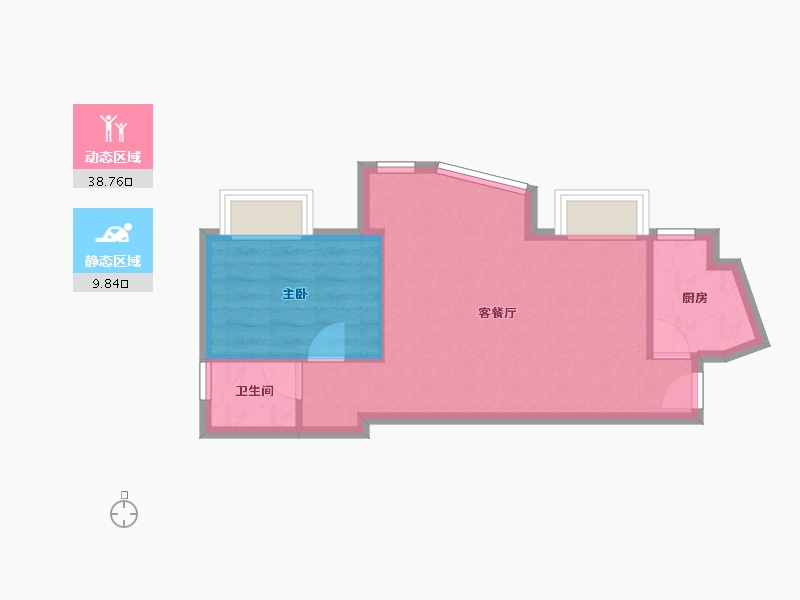 广东省-广州市-云天翠庭-57.60-户型库-动静分区