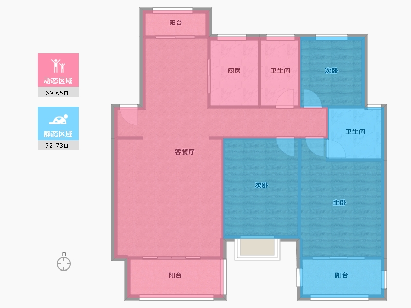 江西省-南昌市-银河城水悦湾-二区-111.58-户型库-动静分区