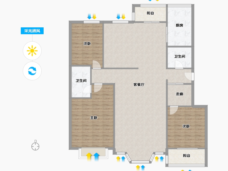 山东省-济南市-庆馨家园-141.60-户型库-采光通风