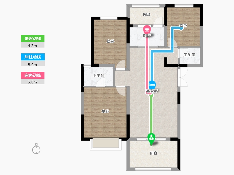 山西省-晋城市-文景苑-96.00-户型库-动静线