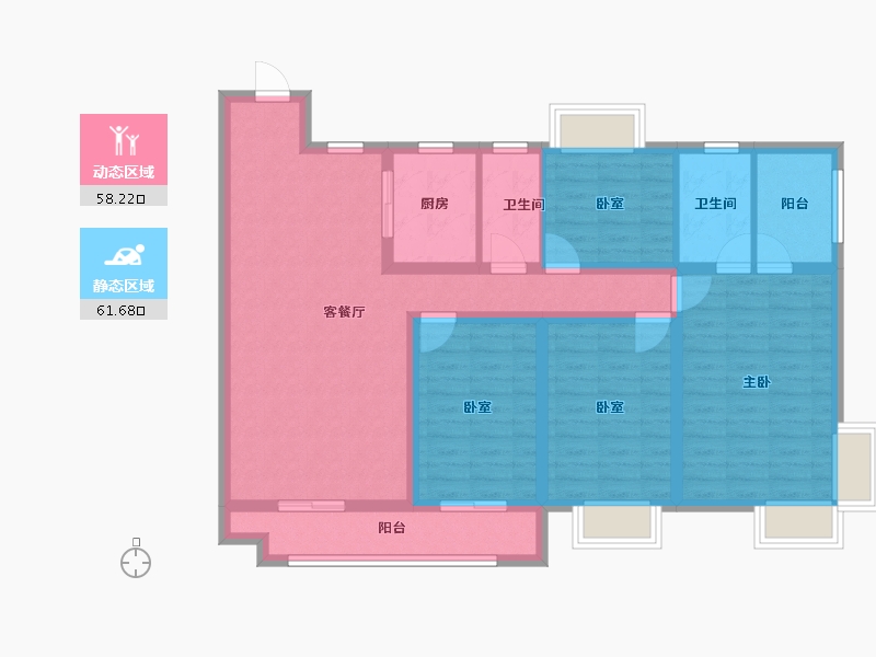 广西壮族自治区-钦州市-光大·新生活-光大五期-104.00-户型库-动静分区