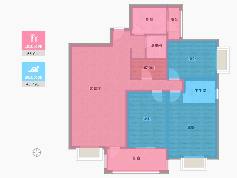 四川省-成都市-齐力碧水湾-104.00-户型库-动静分区