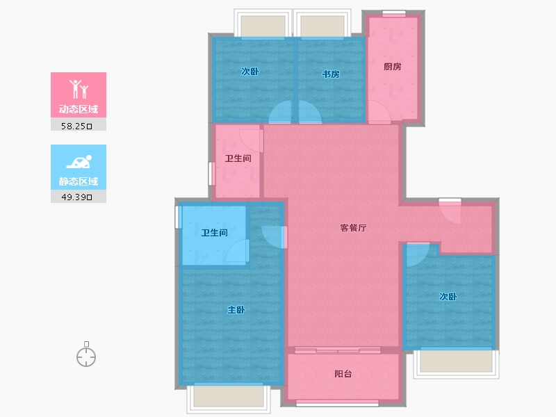 上海-上海市-横沔玖境-102.40-户型库-动静分区