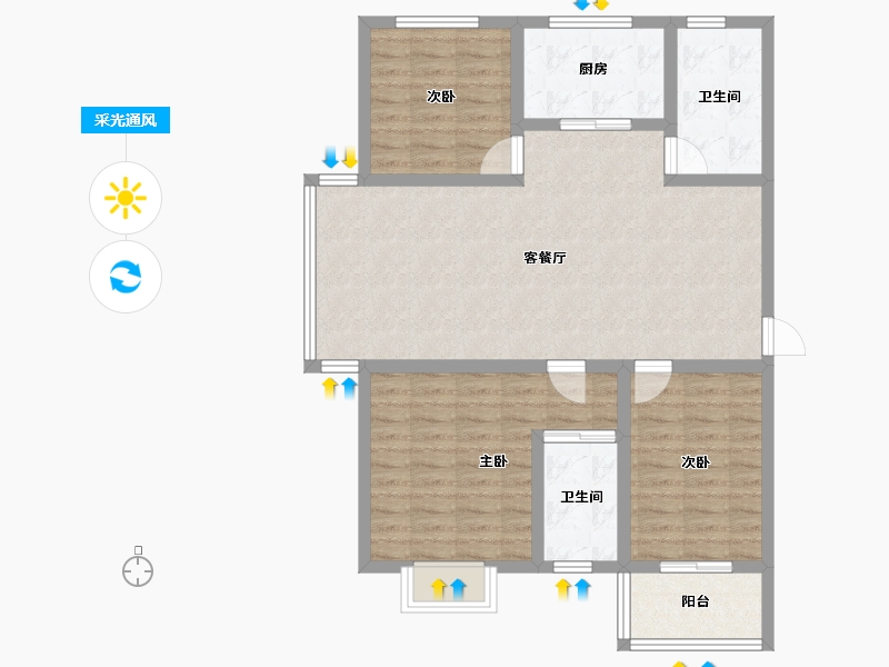 安徽省-马鞍山市-泰和文苑-103.00-户型库-采光通风