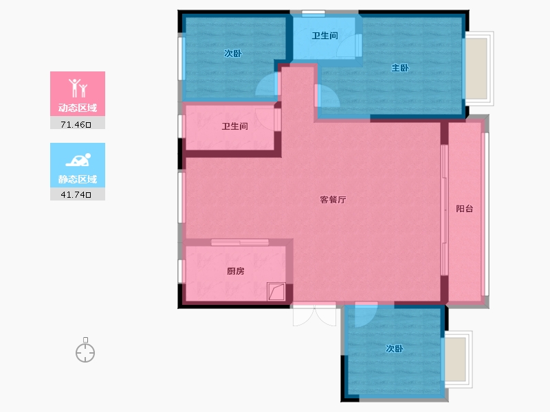 甘肃省-定西市-悦璟尚品-111.14-户型库-动静分区