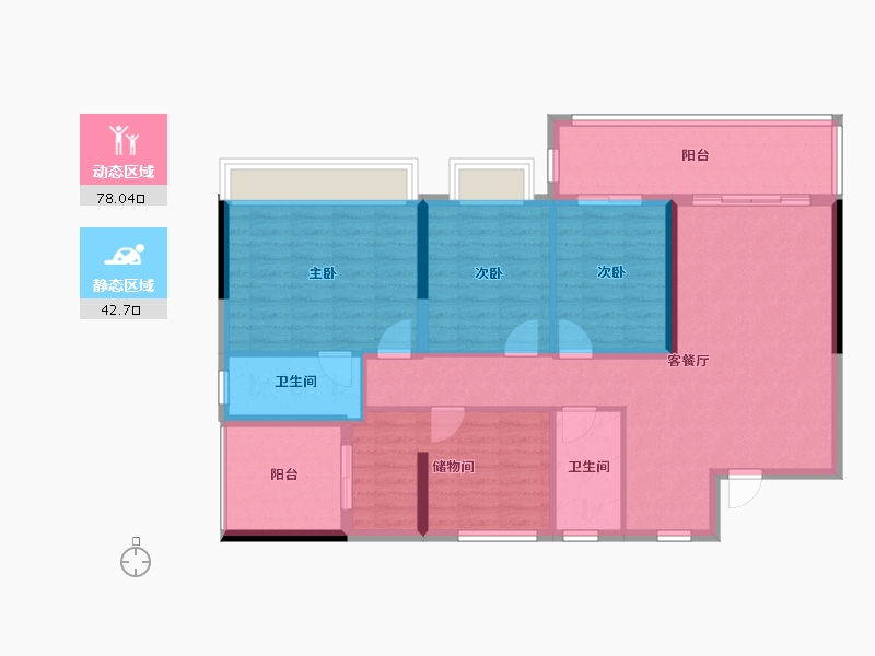 广西壮族自治区-南宁市-金冠小区-111.00-户型库-动静分区