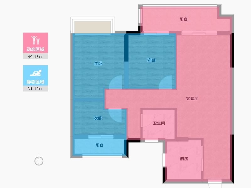 江西省-南昌市-电建产控洺悦府-71.20-户型库-动静分区