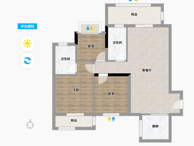 广西壮族自治区-桂林市-兴进漓江壹号龙鼎阁-82.40-户型库-采光通风