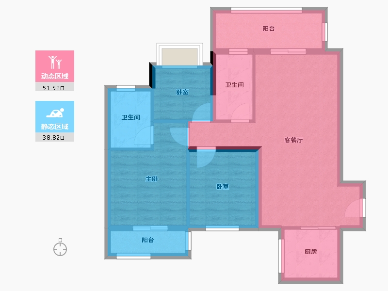 广西壮族自治区-桂林市-兴进漓江壹号龙鼎阁-82.40-户型库-动静分区