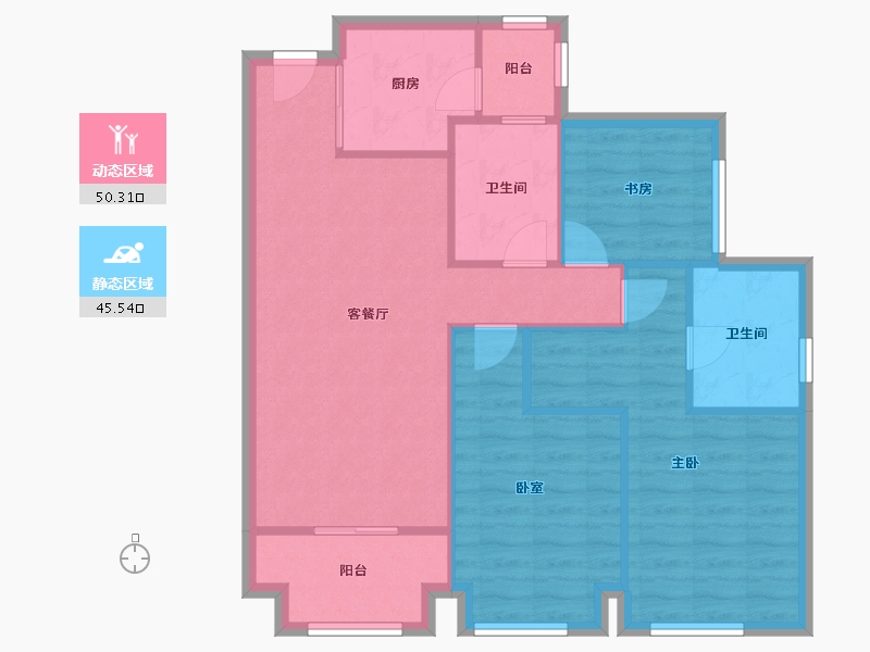 广东省-佛山市-合景天銮-85.60-户型库-动静分区