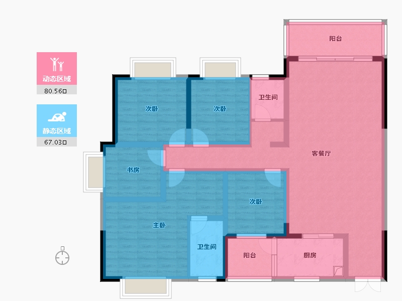 云南省-红河哈尼族彝族自治州-全茂首府-142.52-户型库-动静分区