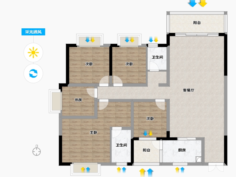 云南省-红河哈尼族彝族自治州-全茂首府-142.52-户型库-采光通风