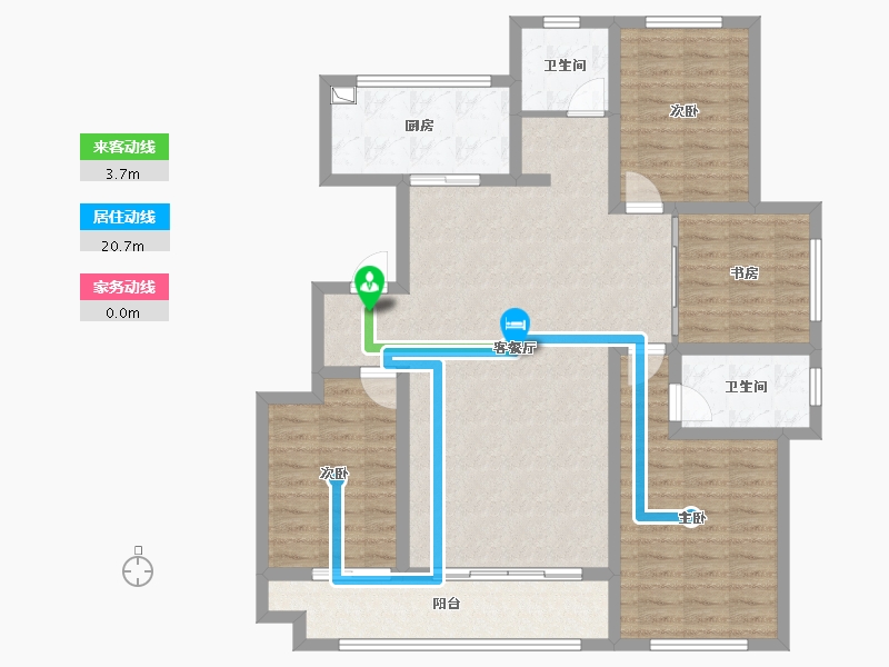 山西省-长治市-圣泰祥和湾-128.66-户型库-动静线