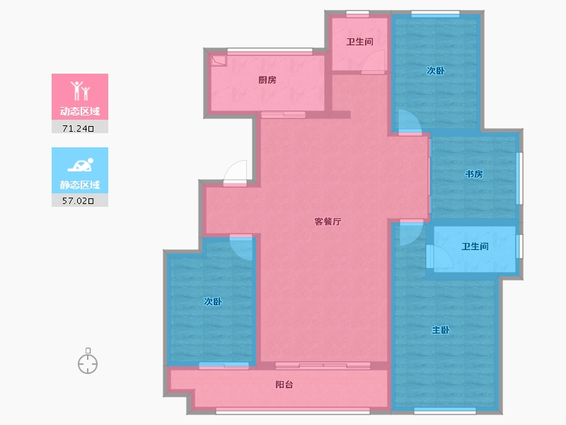 山西省-长治市-圣泰祥和湾-128.66-户型库-动静分区