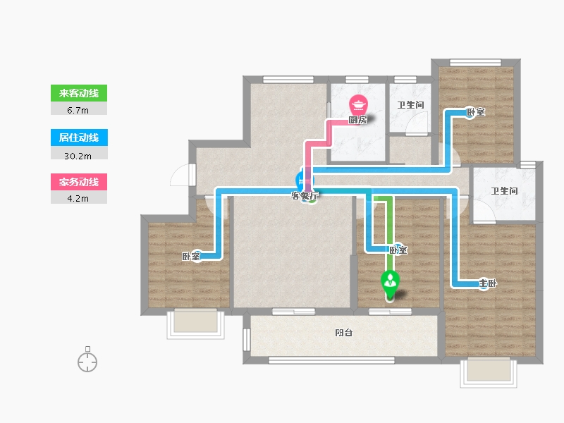 福建省-漳州市-福晟钱隆首府(二期)-123.00-户型库-动静线