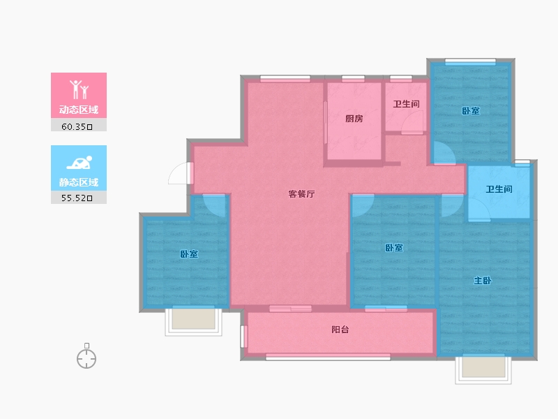 福建省-漳州市-福晟钱隆首府(二期)-123.00-户型库-动静分区