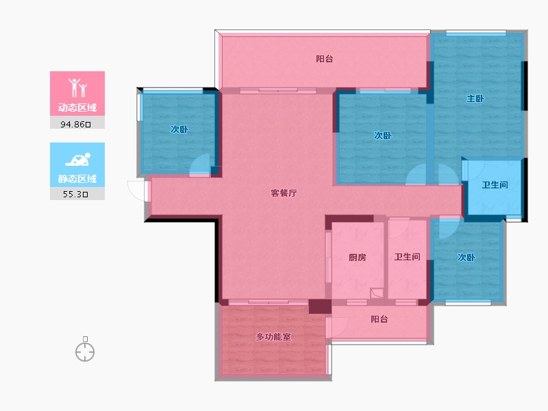 广西壮族自治区-河池市-悦恒天润府-96.00-户型库-动静分区