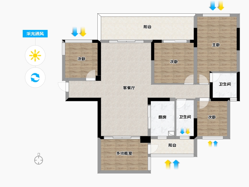 广西壮族自治区-河池市-悦恒天润府-96.00-户型库-采光通风