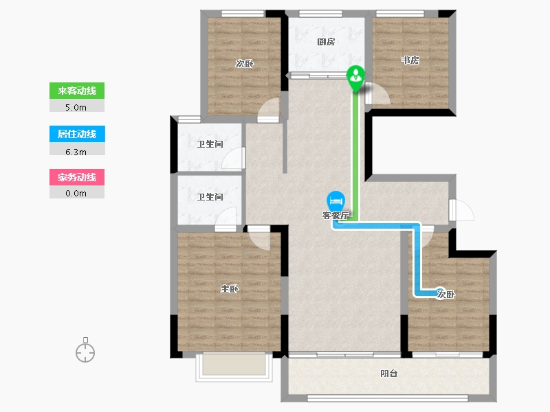 山东省-潍坊市-中房花漫里-113.43-户型库-动静线