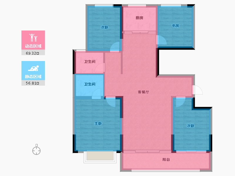 山东省-潍坊市-中房花漫里-113.43-户型库-动静分区