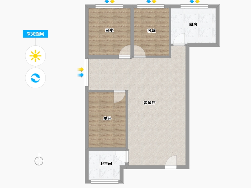 山西省-太原市-文湃苑-88.00-户型库-采光通风